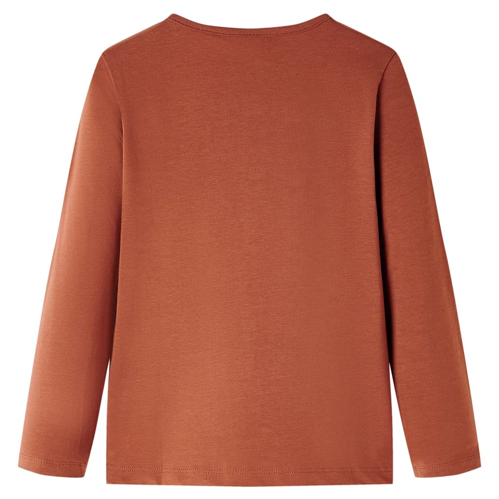 Camicia per bambini Vidaxl con maniche lunghe 116 Cognac Colorato