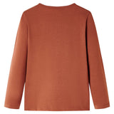 Camicia per bambini Vidaxl con maniche lunghe 116 Cognac Colorato