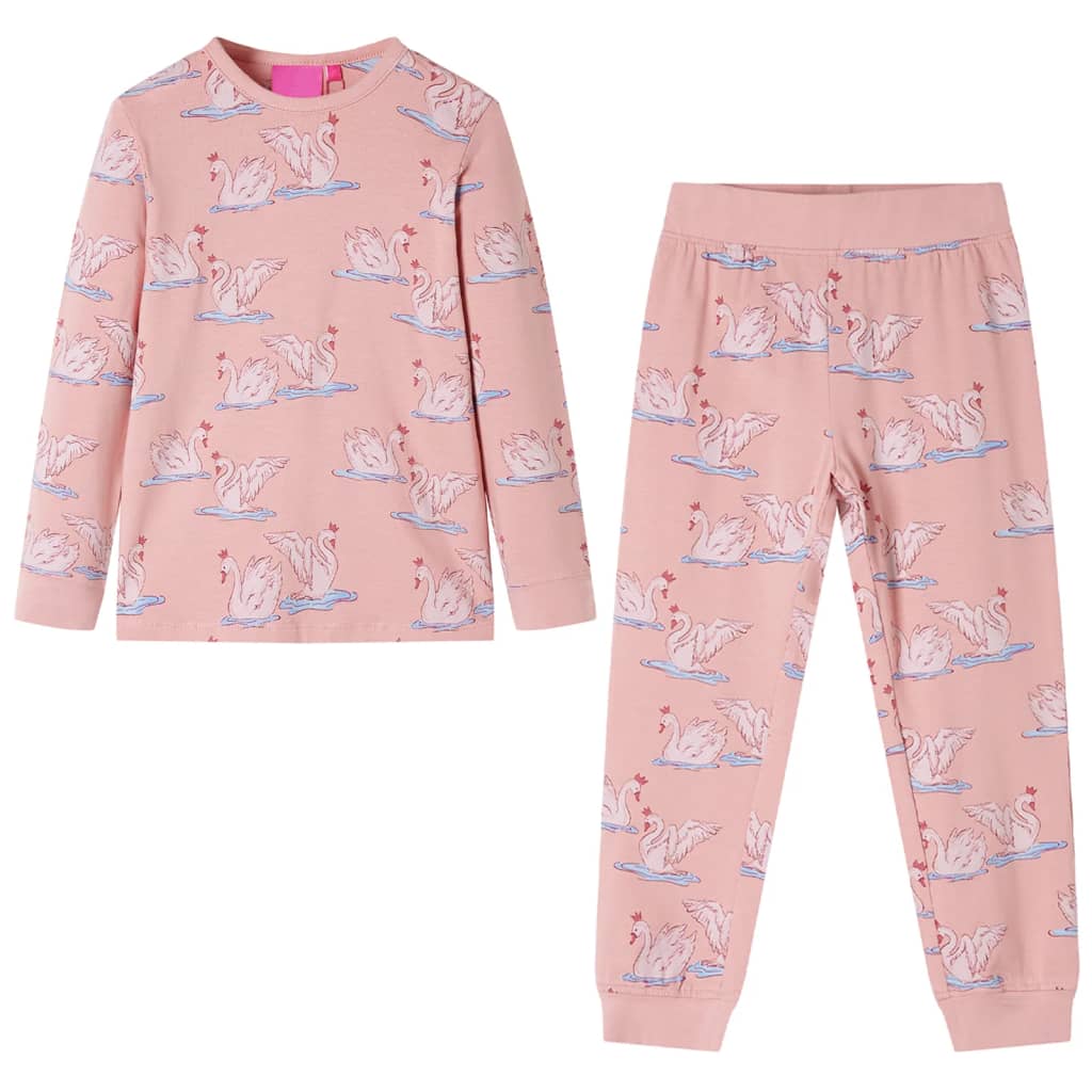 Pajamas pour enfants Vidaxl à manches longues 104 rose clair