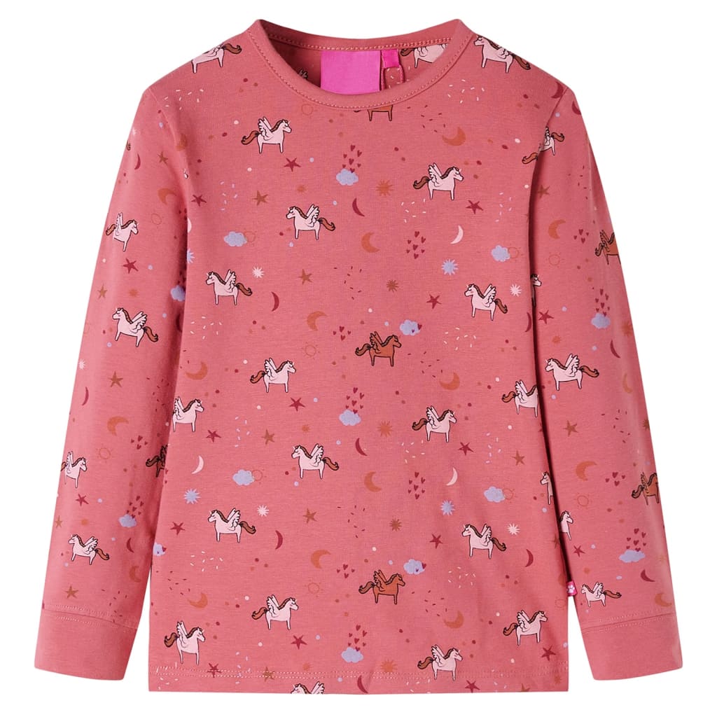 Vidaxl Pyjama pour enfants à manches longues 128 vieux rose