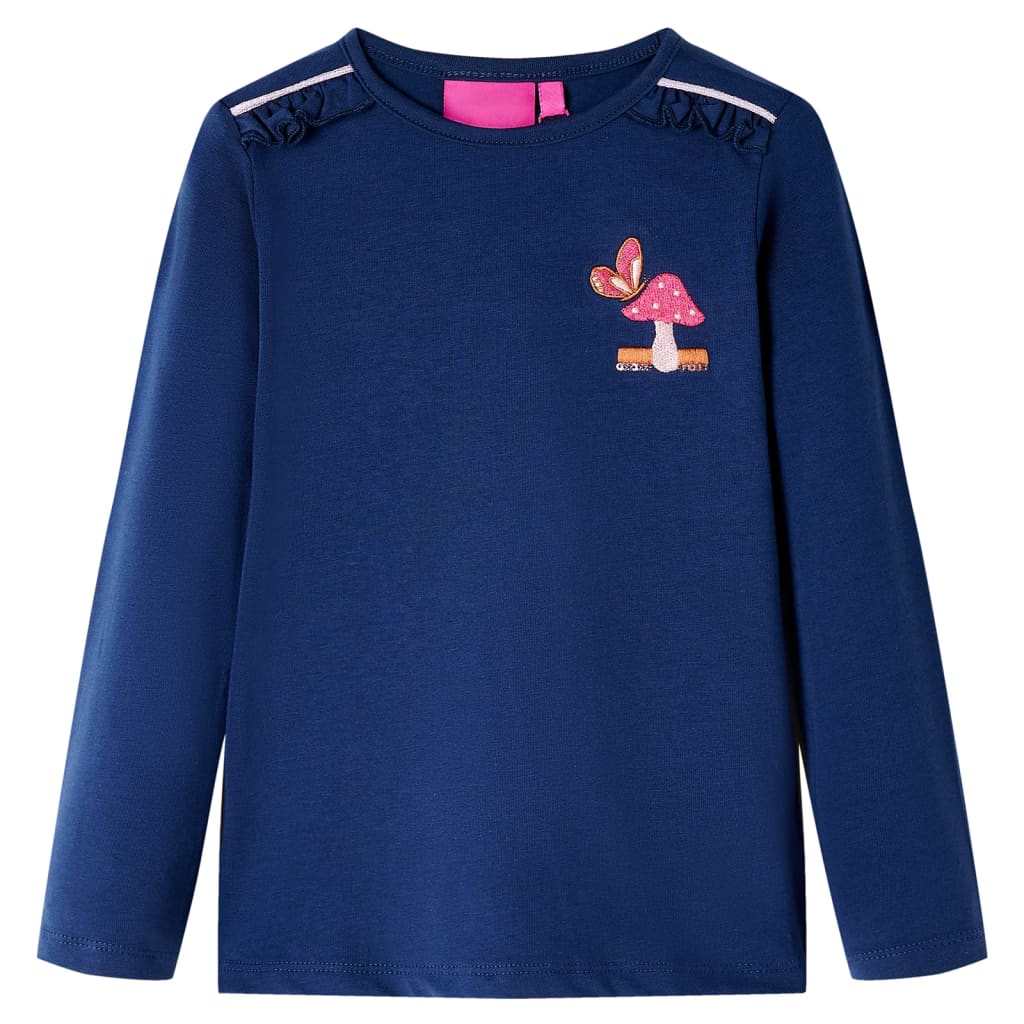 Dětská košile Vidaxl s dlouhými rukávy 128 Navy Blue