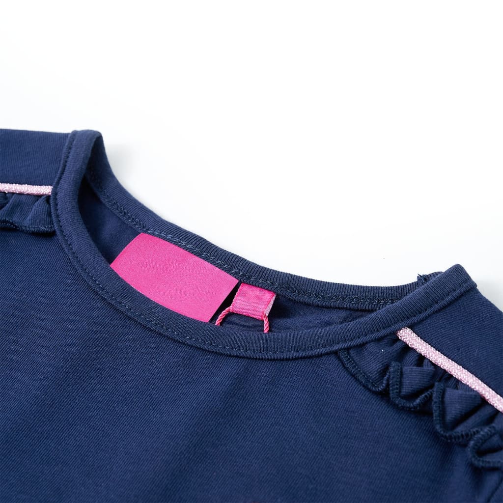 Dětská košile Vidaxl s dlouhými rukávy 140 Navy Blue