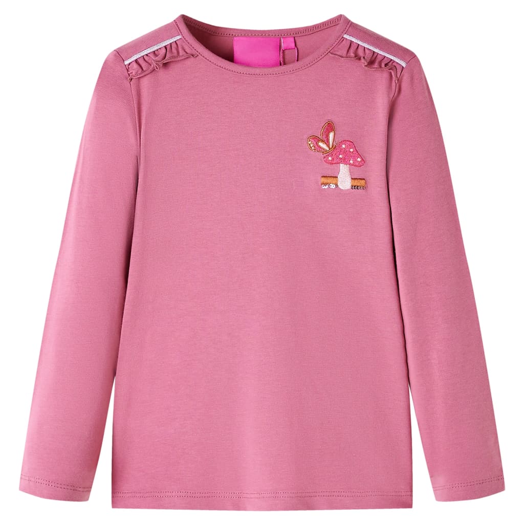 Camicia per bambini Vidaxl con maniche lunghe 104 lampone colorato