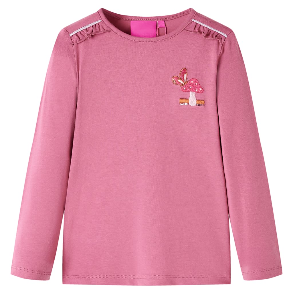 Camicia per bambini Vidaxl con maniche lunghe 116 lampone colorato