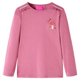 Camicia per bambini Vidaxl con maniche lunghe 116 lampone colorato