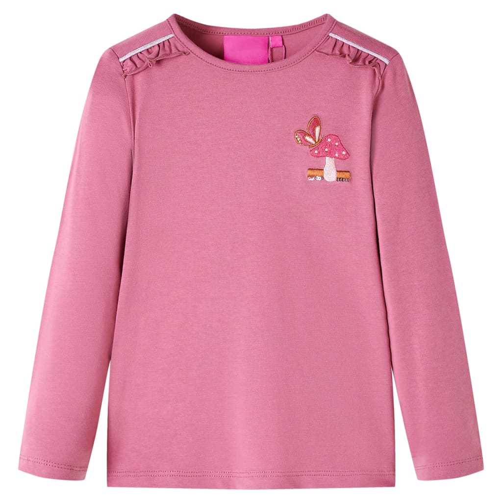 Vidaxl Children's shirt with long sleeves 140 raspberry colored