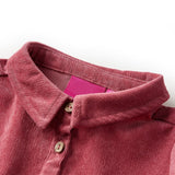 Abito per bambini Vidaxl con maniche lunghe Velvet a costola 92 Old Pink