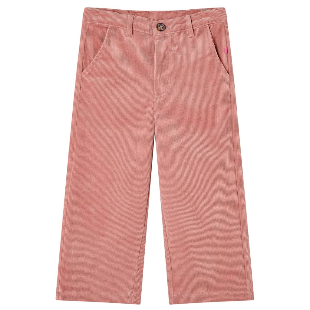 Vidaxl Kinderbroek 116 Velvet a costola vecchia rosa