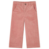 Vidaxl Kinderbroek 116 Velvet a costola vecchia rosa