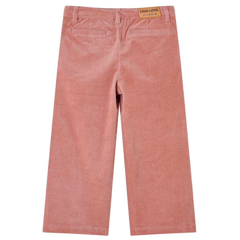 Vidaxl Kinderbroek 116 Velvet a costola vecchia rosa