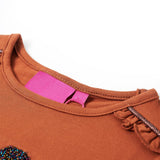 Camicia per bambini Vidaxl con maniche lunghe 116 Cognac Colorato