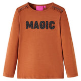 Dětská košile Vidaxl s dlouhými rukávy 128 Cognac Colored