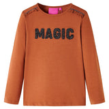 Vidaxl Children's shirt with Long Sleeve 140 Cognac colored