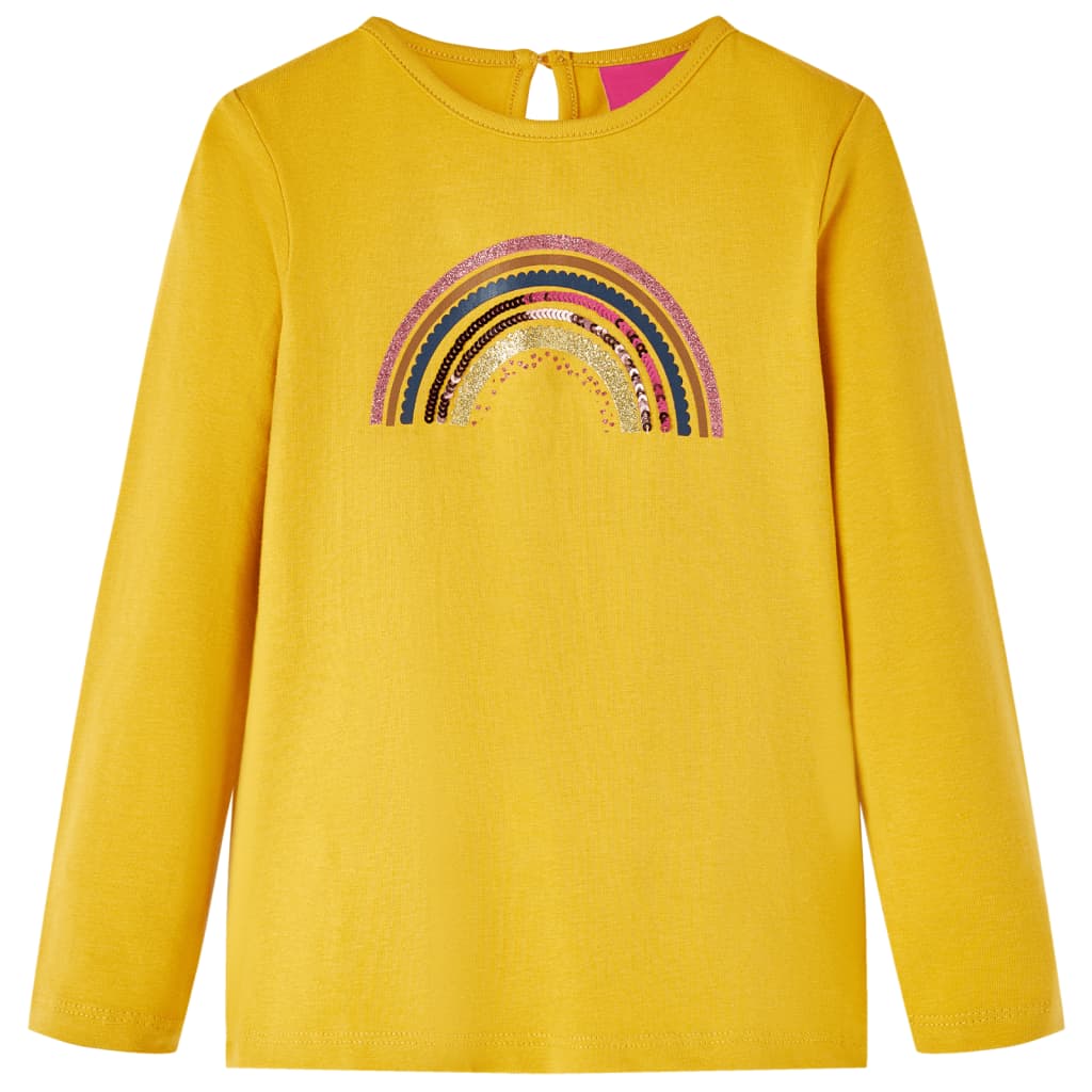 VidaXL children's shirt with long sleeves 92 ocher -colored