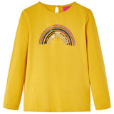 VidaXL children's shirt with long sleeves 92 ocher -colored