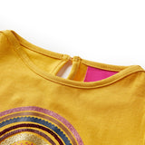 VidaXL children's shirt with long sleeves 92 ocher -colored