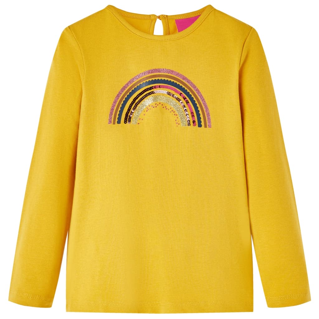 Vidaxl children's shirt with long sleeves 116 ocher -colored