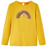 Vidaxl children's shirt with long sleeves 116 ocher -colored