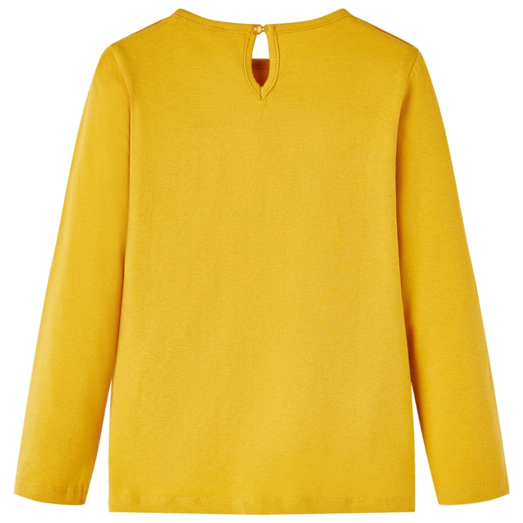 Vidaxl children's shirt with long sleeves 116 ocher -colored