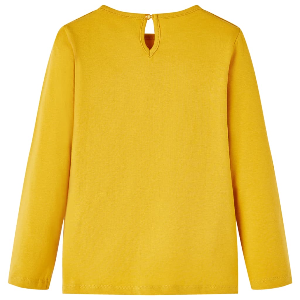 Dětská košile Vidaxl s dlouhými rukávy 128 Ocher Color