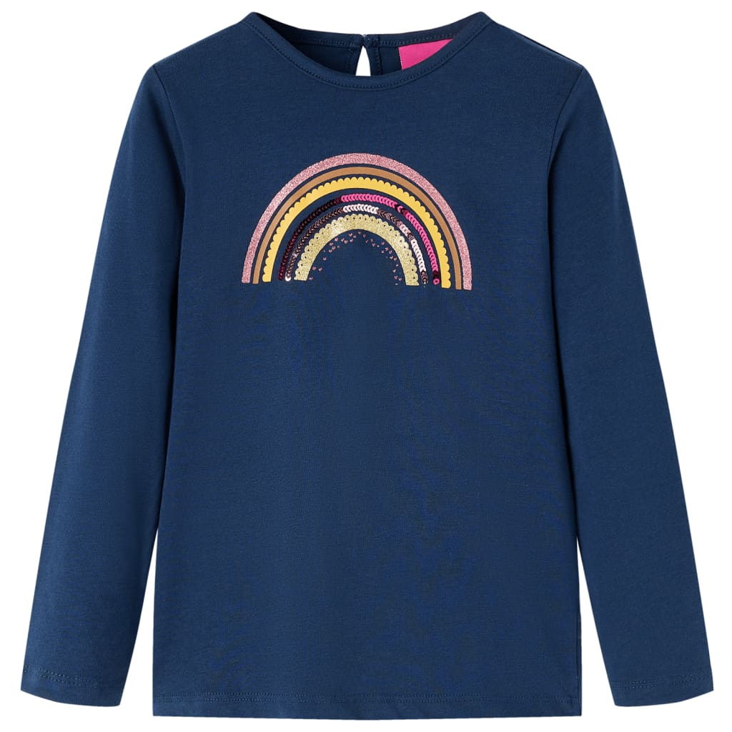 Dětská košile Vidaxl s dlouhými rukávy 104 Navy Blue