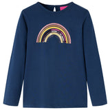 Dětská košile Vidaxl s dlouhými rukávy 116 Navy Blue