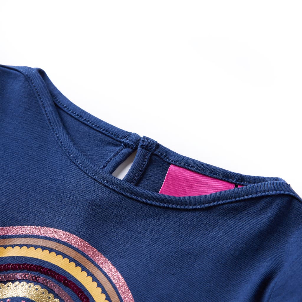 Dětská košile Vidaxl s dlouhými rukávy 116 Navy Blue