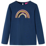 Dětská košile Vidaxl s dlouhými rukávy 128 Navy Blue