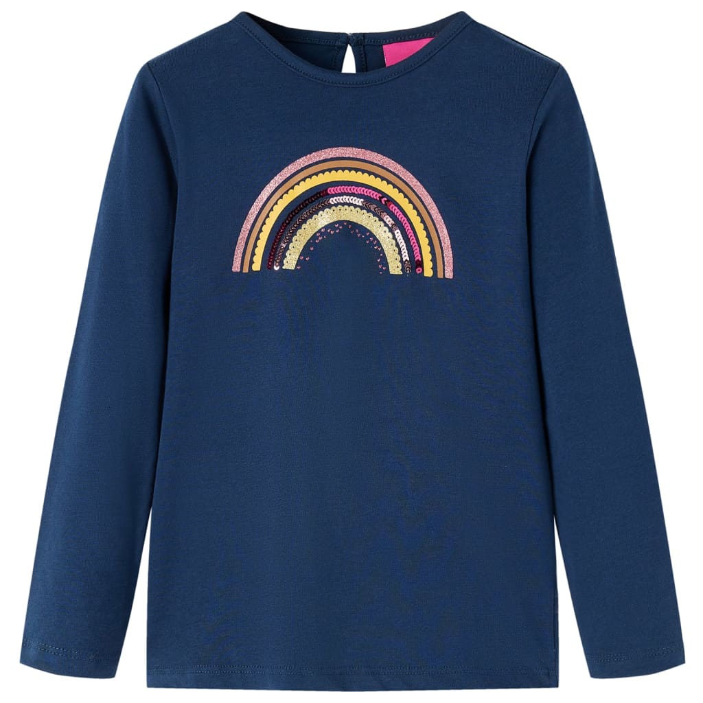 Dětská košile Vidaxl s dlouhými rukávy 140 Navy Blue