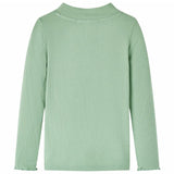 Vidaxl Children's shirt with Long Sleeve Low Col 116 Darkmint -colored