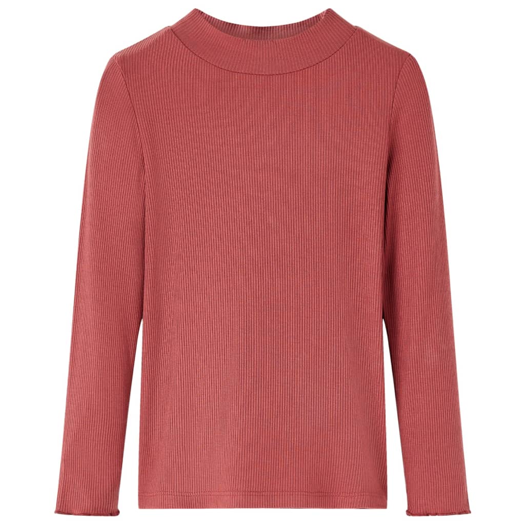 VidaXL children's shirt with long sleeves and low col 116 reddish -brown
