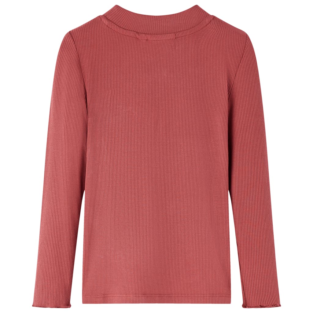 VidaXL children's shirt with long sleeves and low col 116 reddish -brown