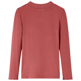 VidaXL children's shirt with long sleeves and low col 116 reddish -brown