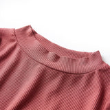 VidaXL children's shirt with long sleeves and low col 116 reddish -brown