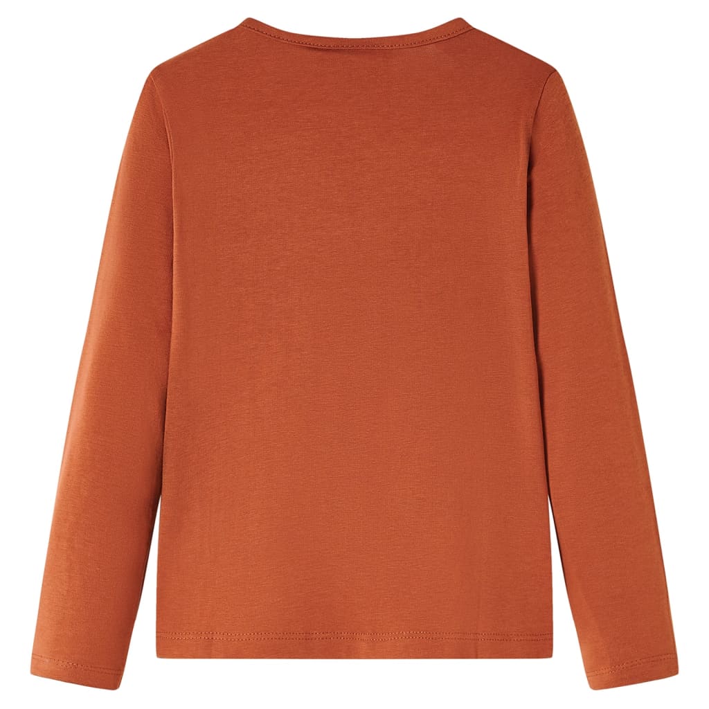 Dětská košile Vidaxl s dlouhými rukávy 92 Cognac Colored