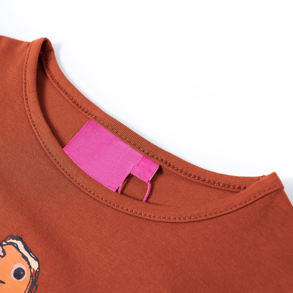 Dětská košile Vidaxl s dlouhými rukávy 92 Cognac Colored