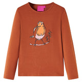 Dětská košile Vidaxl s dlouhými rukávy 128 Cognac Colored