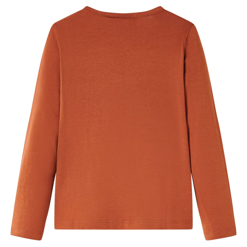 Dětská košile Vidaxl s dlouhými rukávy 128 Cognac Colored