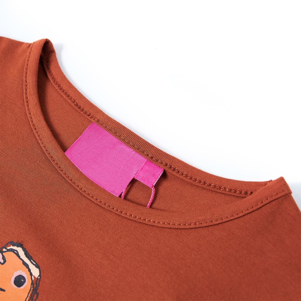 Dětská košile Vidaxl s dlouhými rukávy 128 Cognac Colored