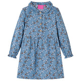 Vida Vidaxl Vestido para niños con mangas largas 116 Color de gasolina
