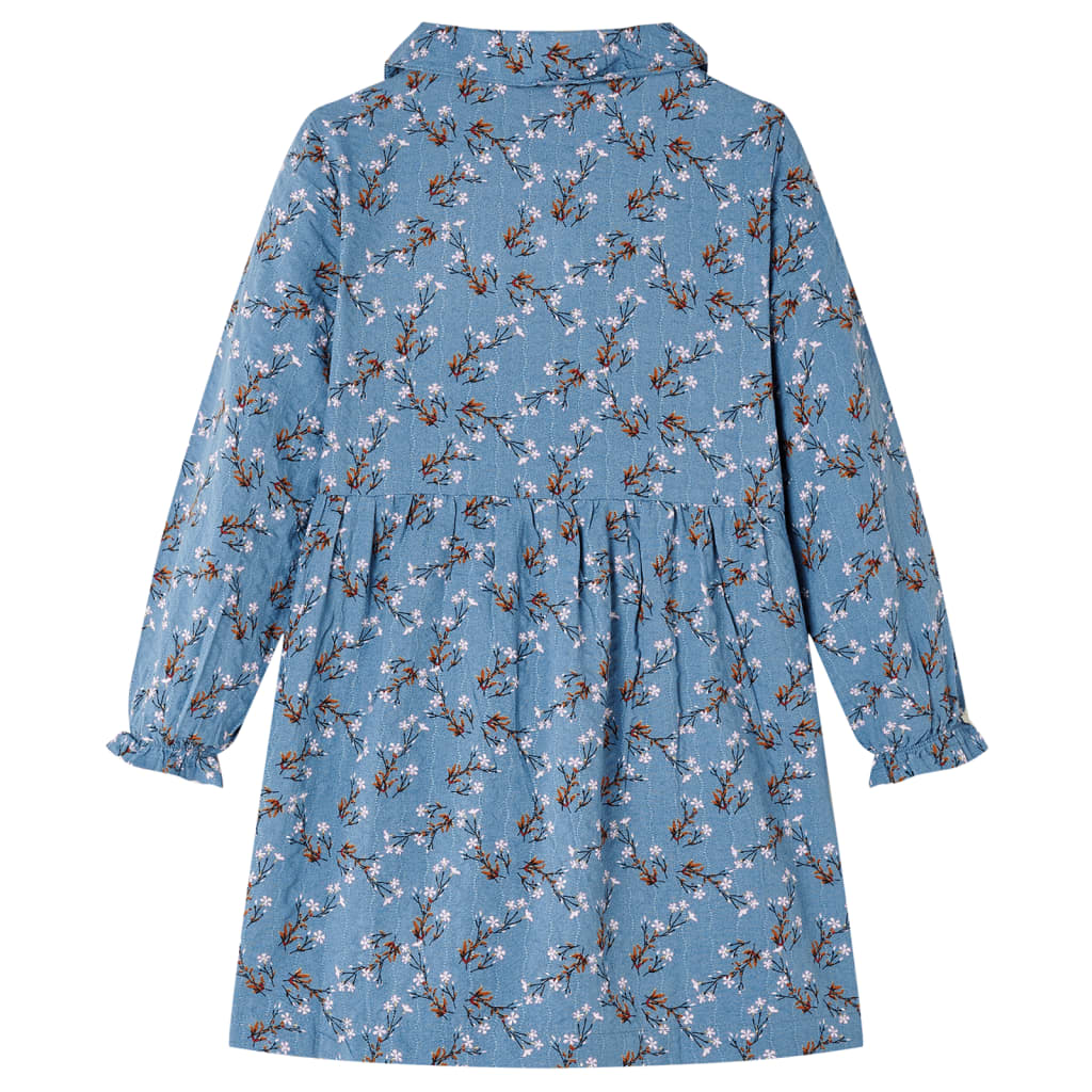 Vida Vidaxl Vestido para niños con mangas largas 116 Color de gasolina