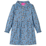 VidaXL children's dress with long sleeves 128 petrol colored