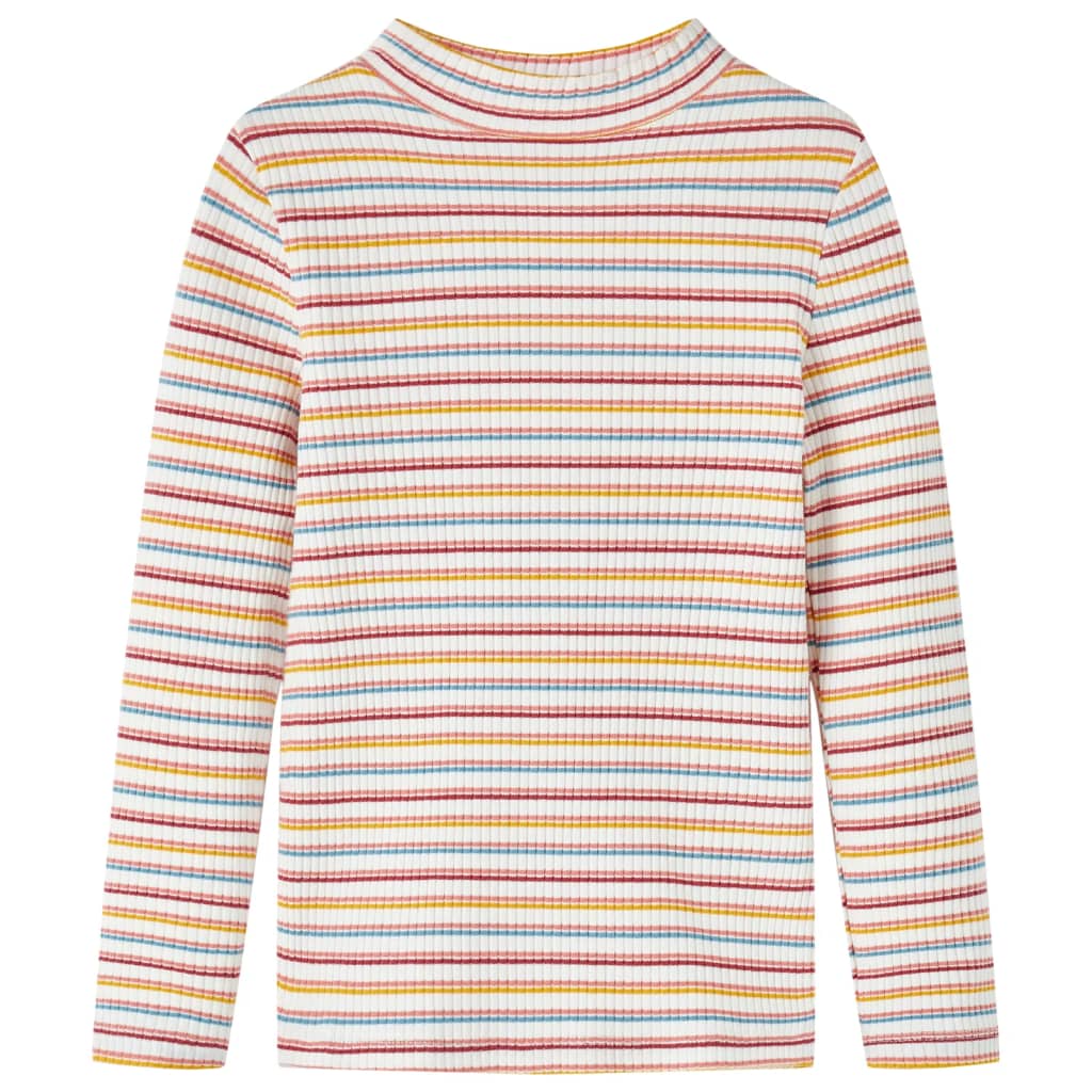 Camicia per bambini Vidaxl con maniche lunghe 116 a strisce Ecru