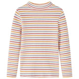 Camicia per bambini Vidaxl con maniche lunghe 116 a strisce Ecru