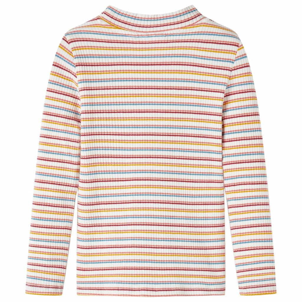 Camicia per bambini Vidaxl con maniche lunghe 116 a strisce Ecru