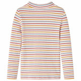 Camicia per bambini Vidaxl con maniche lunghe 116 a strisce Ecru