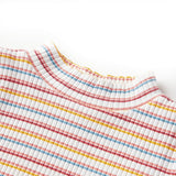 Camicia per bambini Vidaxl con maniche lunghe 116 a strisce Ecru