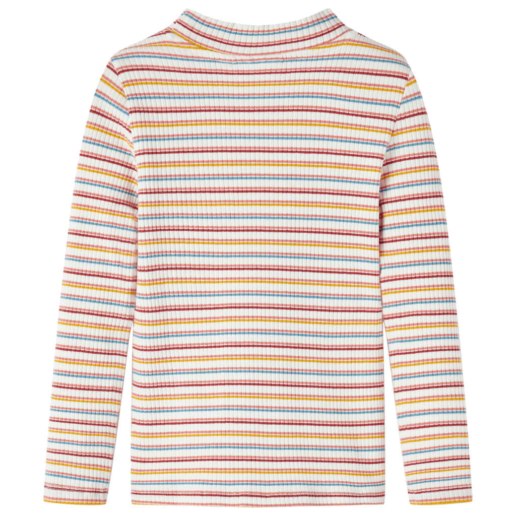 Vidaxl -Kinderhemd mit langen Ärmeln 128 Striped Ecruu