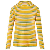 Vidaxl children's shirt with long sleeves 116 striped ocher -colored