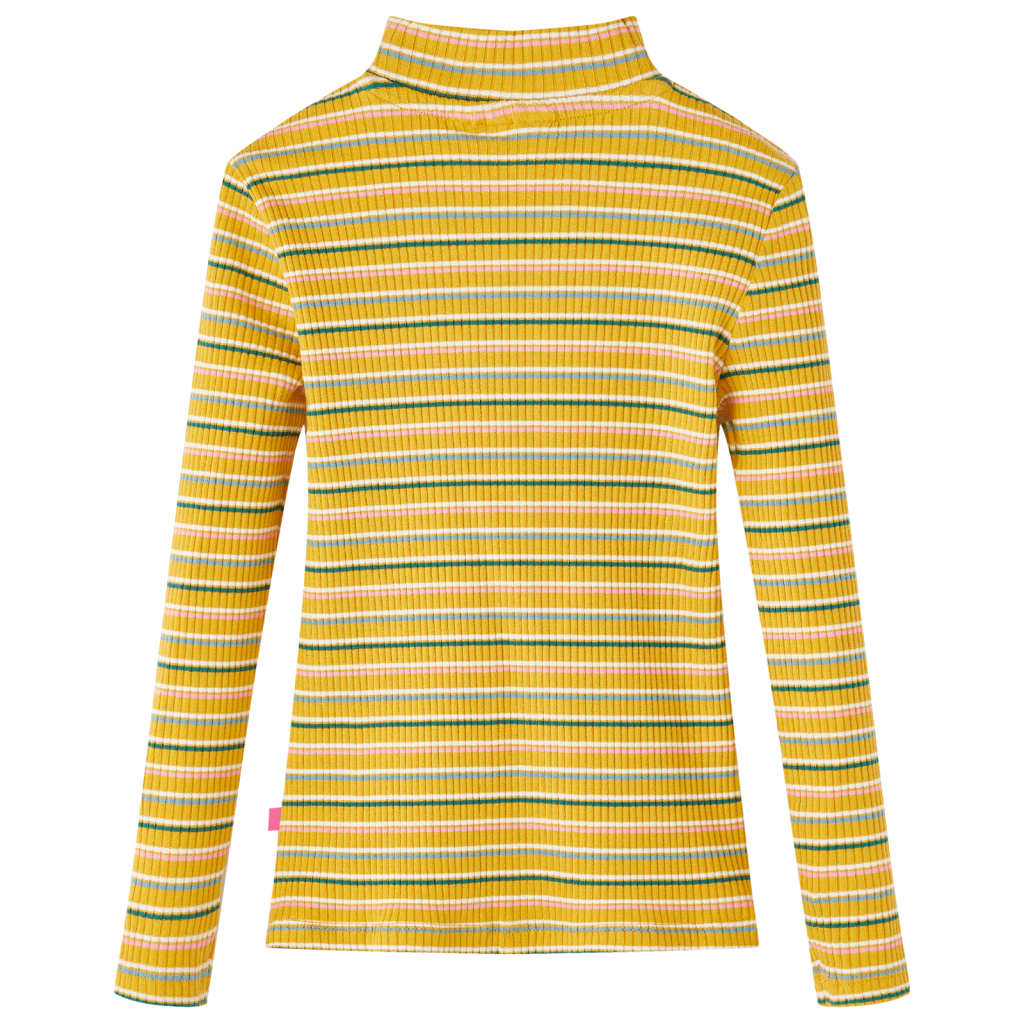 Vidaxl children's shirt with long sleeves 116 striped ocher -colored